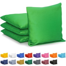 GoSports Cornhole Bean Bags Set of 4 - Regulation All 6 x 6", Bright Green