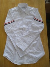 NWOT Thom Browne White Oxford Button Down TB2 15-33 Grosgrain Sleeve Stripes