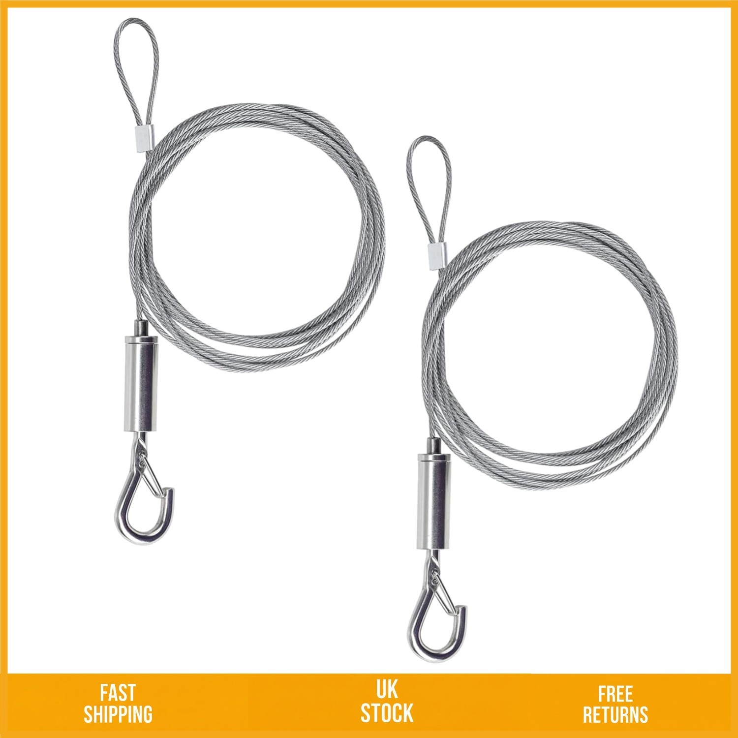 Heavy Duty Adjustable Stainless Steel Mirror Picture Hanging Kit 20kg 2m 2pc
