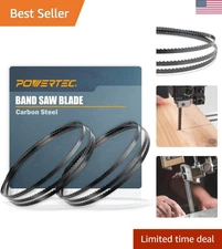 Durable 1/8" x 14 TPI Bandsaw Blades for Woodworking - 2 Pack, Fits Many Brands