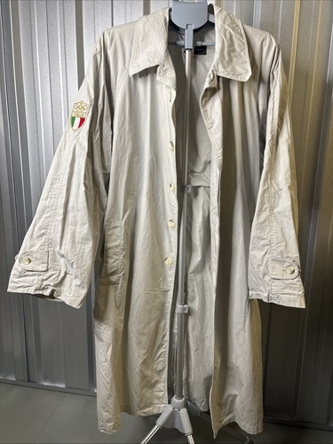 Salvatore Ferragamo, Salvatore Ferragamo Men's Trench Coat Size 56 Grey Cotton Made In Italy Vintage