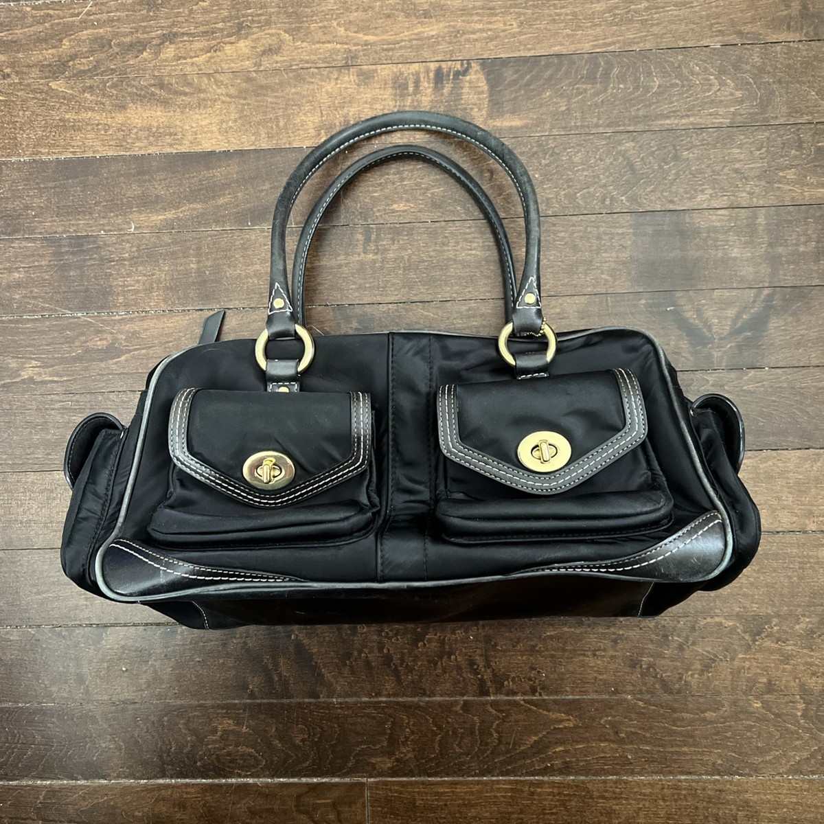 Coach Legacy Small Gallery Black Turnlock Satchel Bag Y2K Vintage