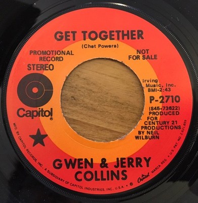 Gwen Collins - Get Together / We're Not Bad - Used Vinyl Reco - Promo - G8100z