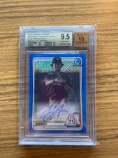 2020 Bowman Chrome CJ Abrams Auto Mega Box Blue Refractor BGS 9.5/10 #BMACJA