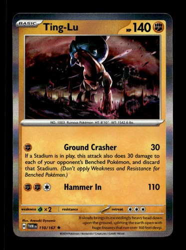 Ting-Lu 110/167 Rare Twilight Masquerade Pokemon Holo Near Mint