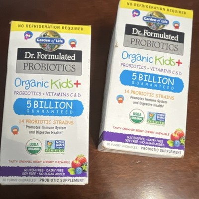 Garden of Life Dr Formulated Probiotics Organic Kids+ 30 Chewables 2 pack 5 bill