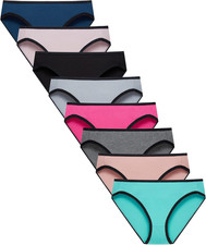 Girls Cotton Bikini Underwear Teens Panties Hipster Soft Multipacks Breathable