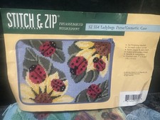 Alice Peterson Stitch Zip Needlepoint Purse/Cosmetic Case Kit - SZ554 Ladybugs