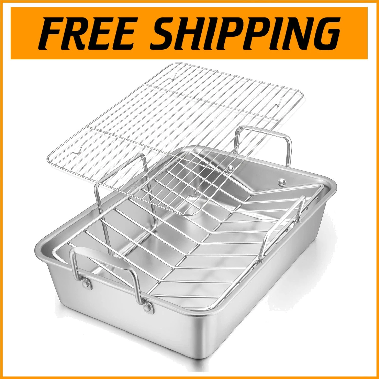 Heavy Gauge Stainless Steel Roasting Pan Comfort Grip Handles & Large Capacity-/
Opens in a new wind