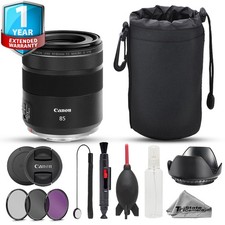 Canon RF 85mm f/2 Macro IS STM Lens - 10pc Advanced Bundle  1 Yr Warranty