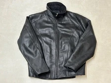 Vintage Women's Arctic Cat Leather Jacket Medium Black Snowmobile Coat Fitted