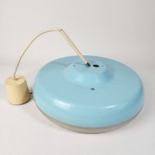 Vintage Ufo Lampe Hängelampe Deckenlampe 36 cm blau Retro Leuchte 60er 70er