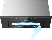 60cm Integrated Cooker Hood, Built-in Kitchen Extractor Fan with Wave Control...