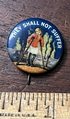 They Shall Not Suffer Pinback Button, 7/8in. Dia Backing Paper