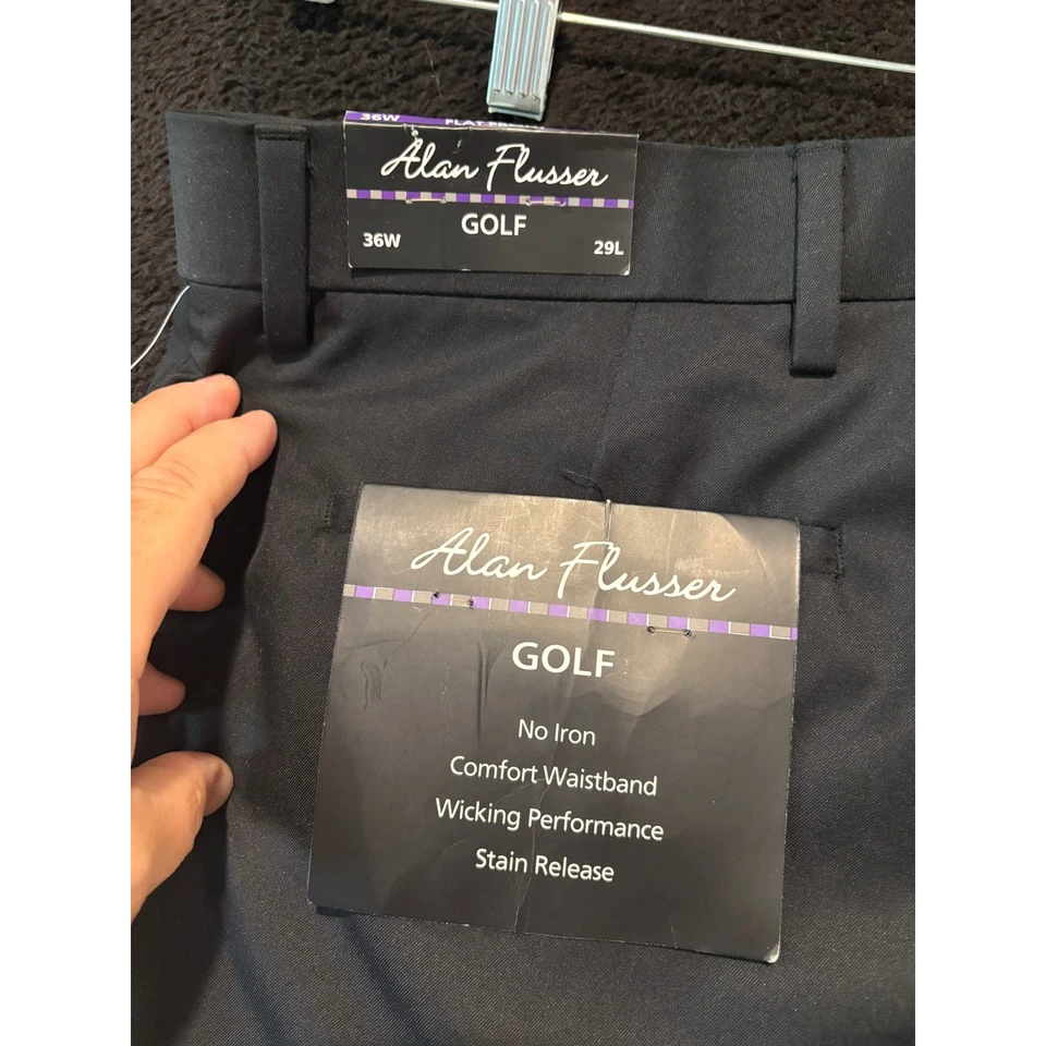 Брюки для гольфа Alan Flusser комфортный пояс без утюга 36x29 - Изображение 4 из 4
