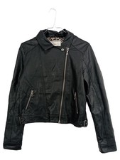 pageone young Bikerjacke Kunstleder Mädchen Gr. 158/164 Schwarz