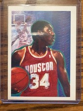 1990-91 NBA Hoops - Art Card Team Checklist Hakeem Olajuwon #364