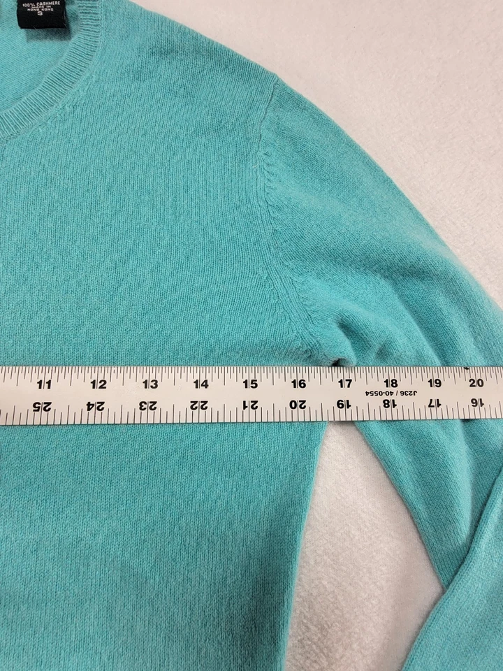 Suéter Moda International Cashmere Para Mujer S Verde Espuma de Mar Manga Larga Con Botones Foto 4 de 4