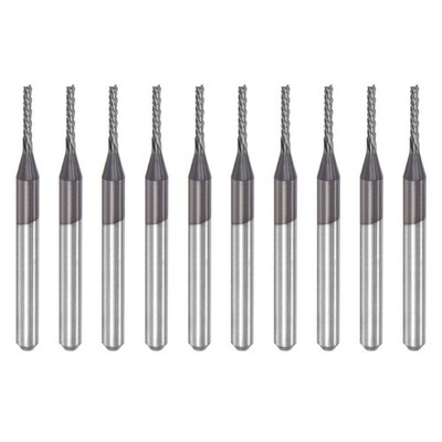 1/8'' Shank 1.2mm x 8mm Diamond Film Coated Carbide Left Hand End Mill Bit 10pcs