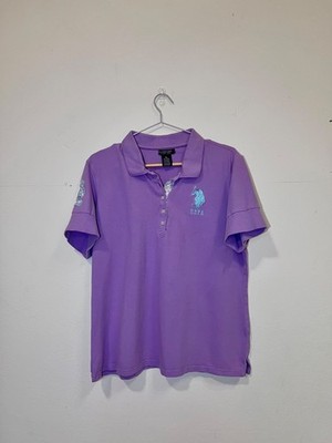 U.S. Polo Assn. Women s Polo Shirt Purple Size XL Short Sleeve Collared Top USPA