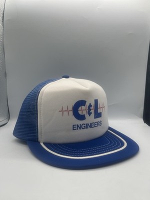 B&B ADV.  C&L Engineering Blue Mesh Trucker One Size Fits All Snapback Hat