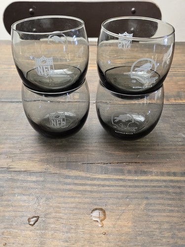 Buffalo Bills NFL Vintage Bar Rocks Glasses Set of 4
