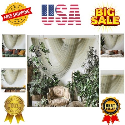 Macrame Wall Hanging Boho Wall Decor Tapestry Dip Dyed Ombre Moss Green Handm...