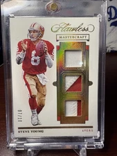 Steve Young 2021 Panini Flawless Mastercraft Gold /10 #MA11 Triple Patch Relic