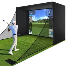Sturdum Golf Simulator Enclosure Kit w/HD Impact Screen, Launch Monitor Ready