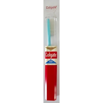 VINTAGE *NEW* 1960's Colgate Medium Bristle Toothbrush - Blue
