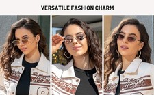 Vintage Small Cat Eye Sunglasses Fashion Narrow Metal Frame Rectangle UV Protect