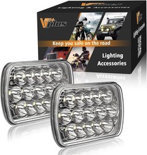 Rectangle LED Headlights Hi/Low Sealed Beam Plug