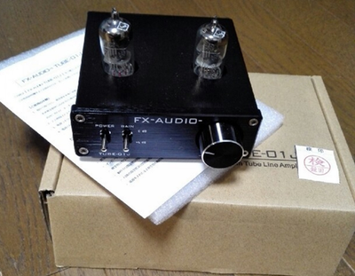 未使用 FX-AUDIO TUBE-01J ab15 Fx-Audio Tube-01J Black Tube Preamp Line Amplifier Nfj Original