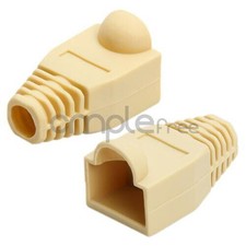 50 x Ivory CAT5E CAT6 RJ45 Ethernet Network Cable Strain Relief Boots NEW
