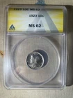 1923 Mercury Dime : ANACS MS62 Bright White