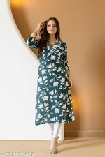 Women Long Embroidered Printed Kurta Kurti for Girls and Womens