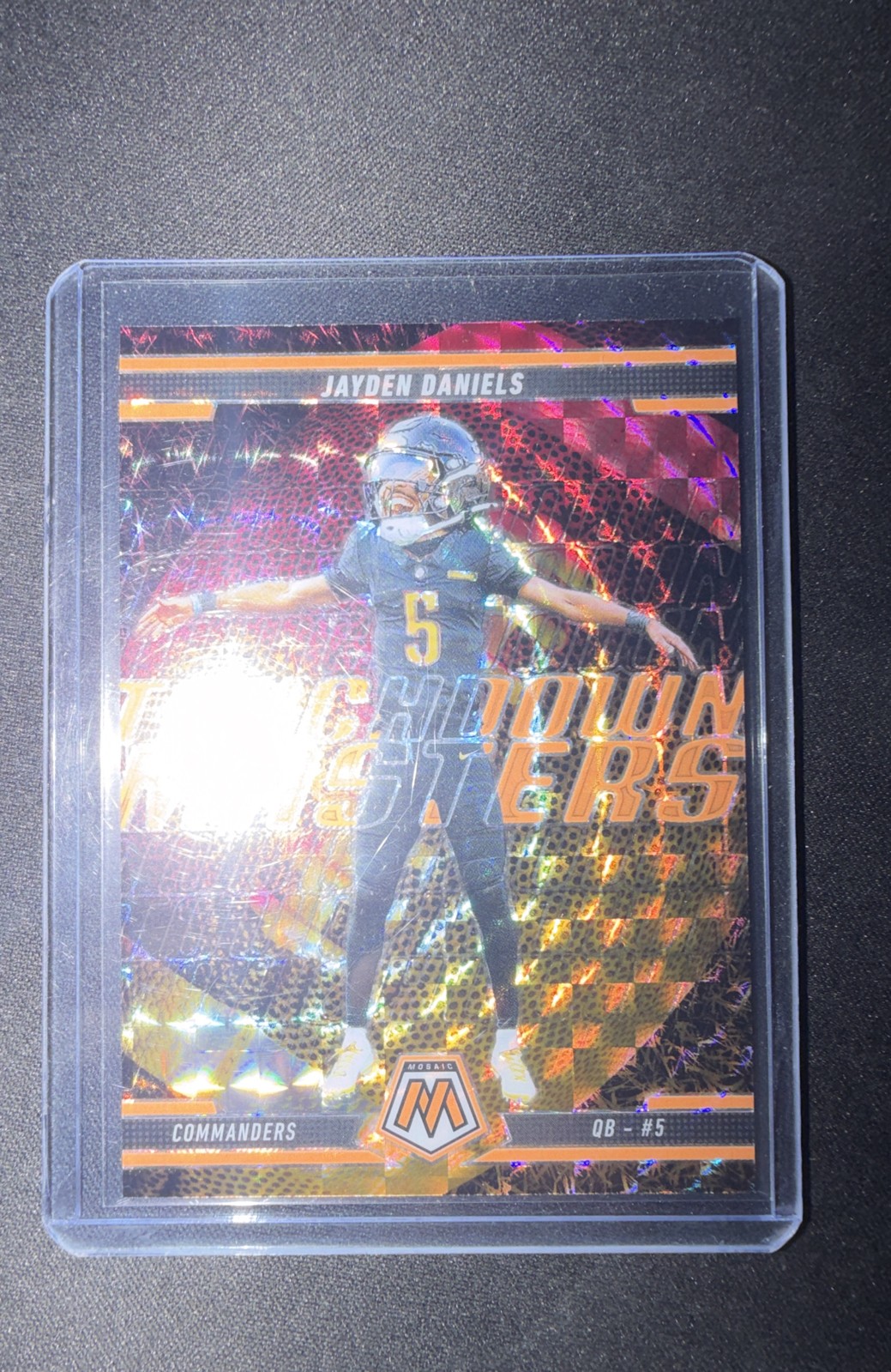 2025 Panini Mosaic - Touchdown Masters Jayden Daniels #7 Orange Fluorescent...