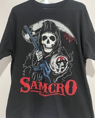 Sons of Anarchy SAMCRO Reaper Graphic Men's Black T-Shirt XL Short Sleeve