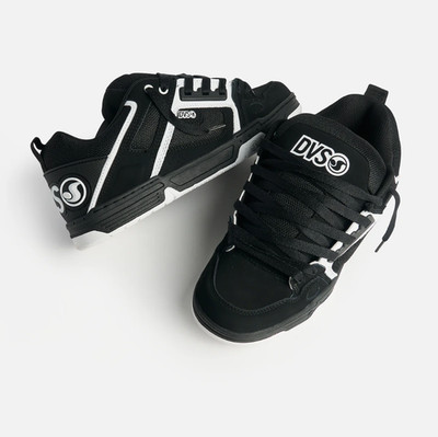 DVS Comanche schwarz weiß Leder Skateboarding Turnschuhe Turnschuhe KOSTENLOSE OHRHÖRER