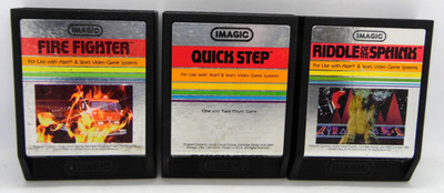 Atari 2600 Game Cartridges Fire Fighter, Quick Step & Riddle Of The Sphinx
