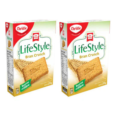 Christie Peek Freans Lifestyle Bran Crunch Cookies, 275g/9.7oz, 2-Pack