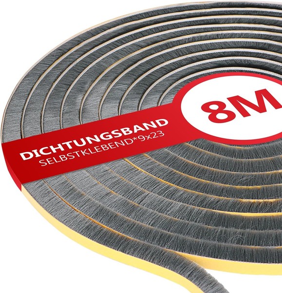 8M BüRstendichtung Selbstklebend, 9Mm(B) X 23Mm(D) BüRstendichtung FüR Rolladen-image