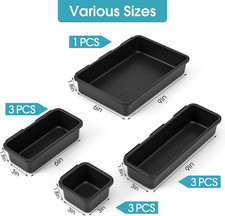 10 PCS Black Plastic Drawer Organizer Set