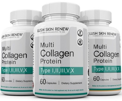 3 Premium Collagen Peptides 1500 MG Hydrolyzed Anti-Aging (Types I,II,III,V,X)