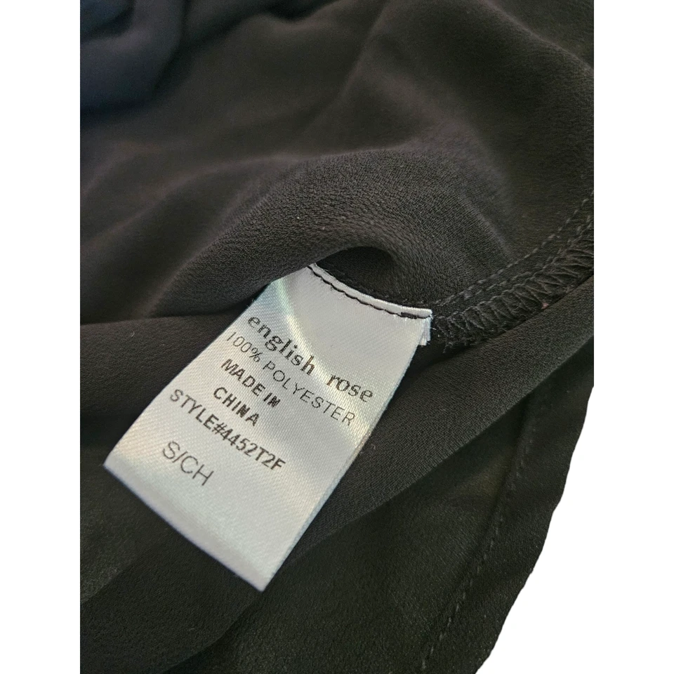 Camisa de manga larga negra transparente English Rose pequeña Foto 3 de 4