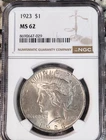 1923 Peace Dollar MS62 NGC $1 Silver Coin Philadelphia Uncirculated