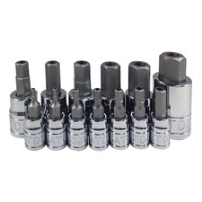 13 Pc. Tamper-Resistant SAE HEX Bit Socket Set 13794 ATD Metal Sockets, Ratchets