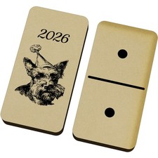 '2026 Scottish Terrier Wearing Party Hat' Domino Set & Box (DM00053541)