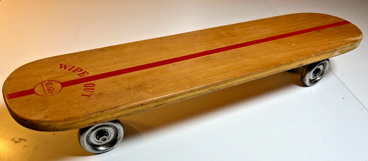 Vintage 1960s 60s Wooden Wood Skateboard 