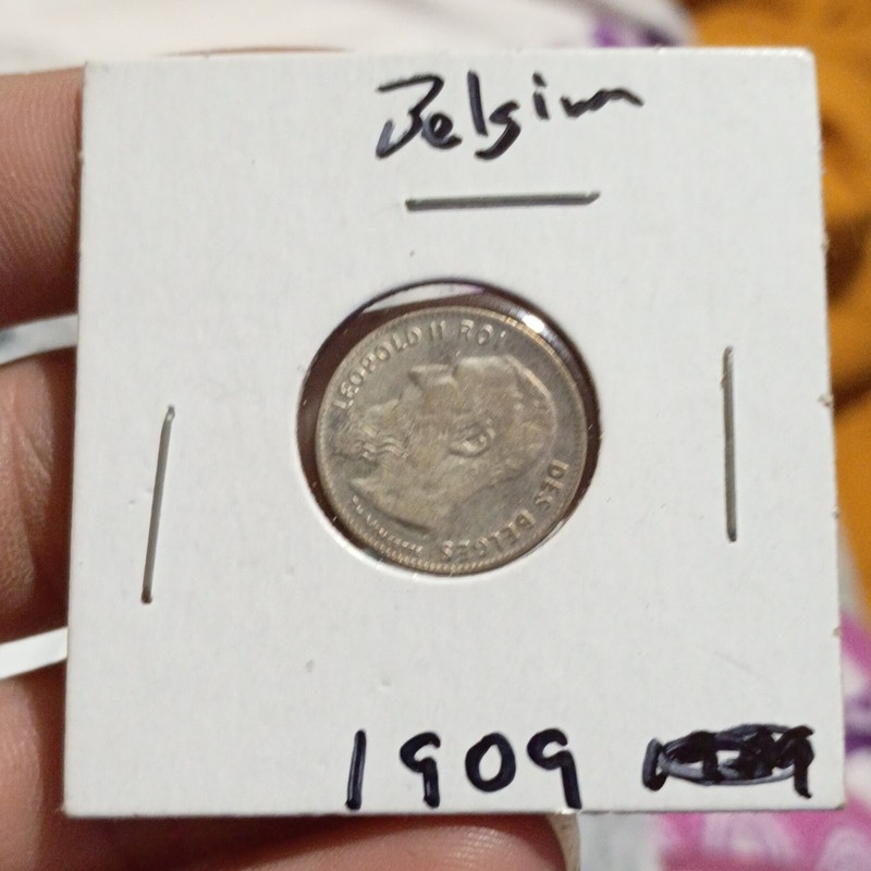 Belgium Coin 1909 in 2x2 Holder Uncertified